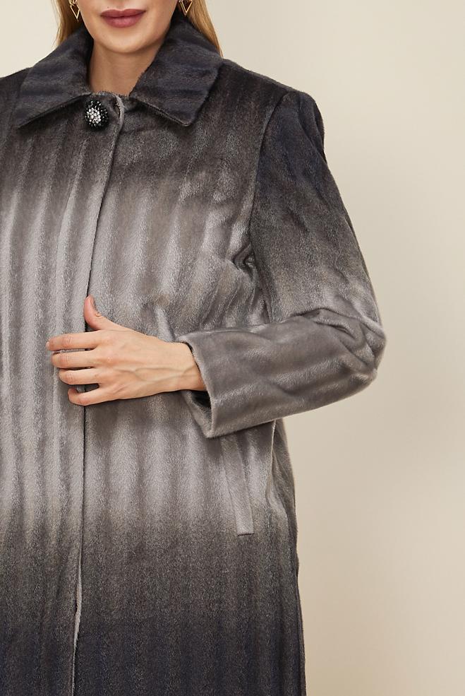 Vêtements hijab BEIGE MANTEAU GRANDE TAILLE 90561 - ALVİNA