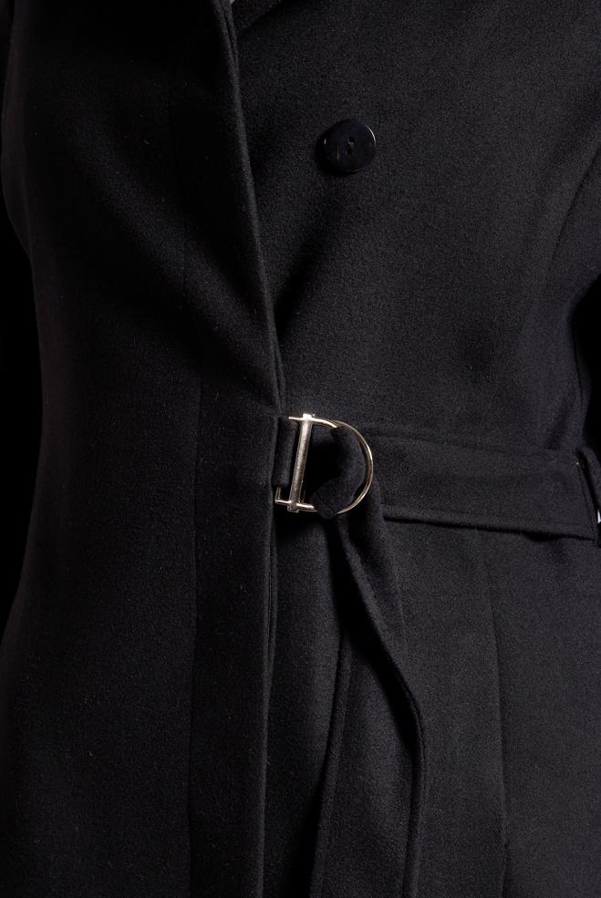 Vêtements hijab NOIR MANTEAU CEINTURÉ 90563  - ALVİNA