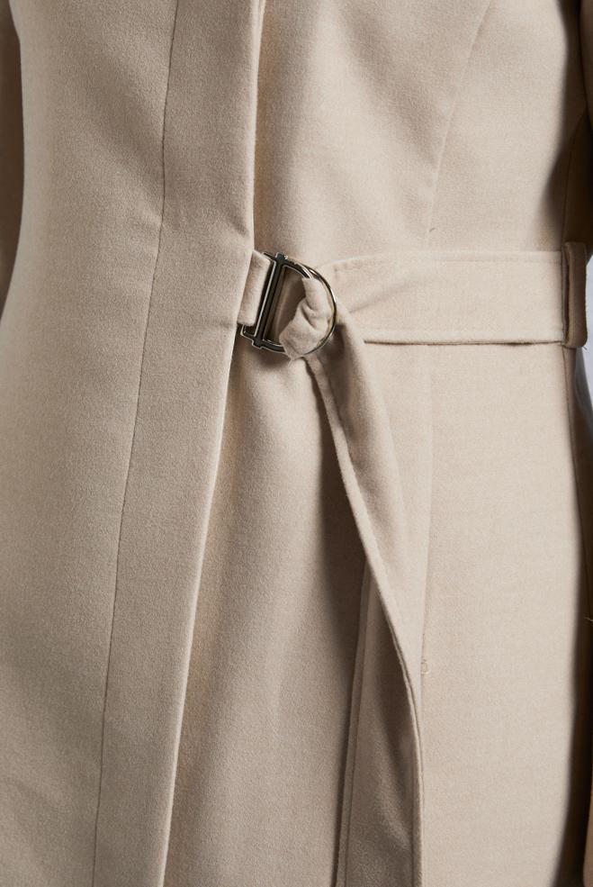 Vêtements hijab BEIGE MANTEAU CEINTURÉ 90563  - ALVİNA