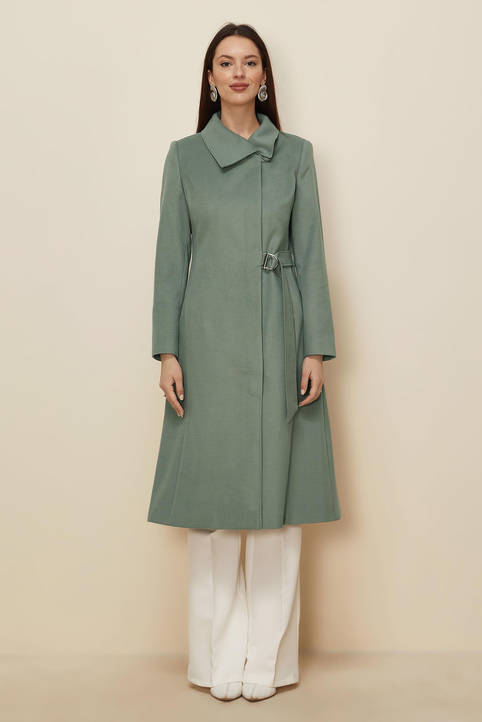 Hijab clothing GREEN BELTED COAT 90563 