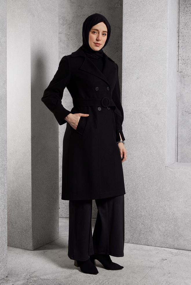 Hijab clothing  BELTED COAT 90564 - ALVİNA