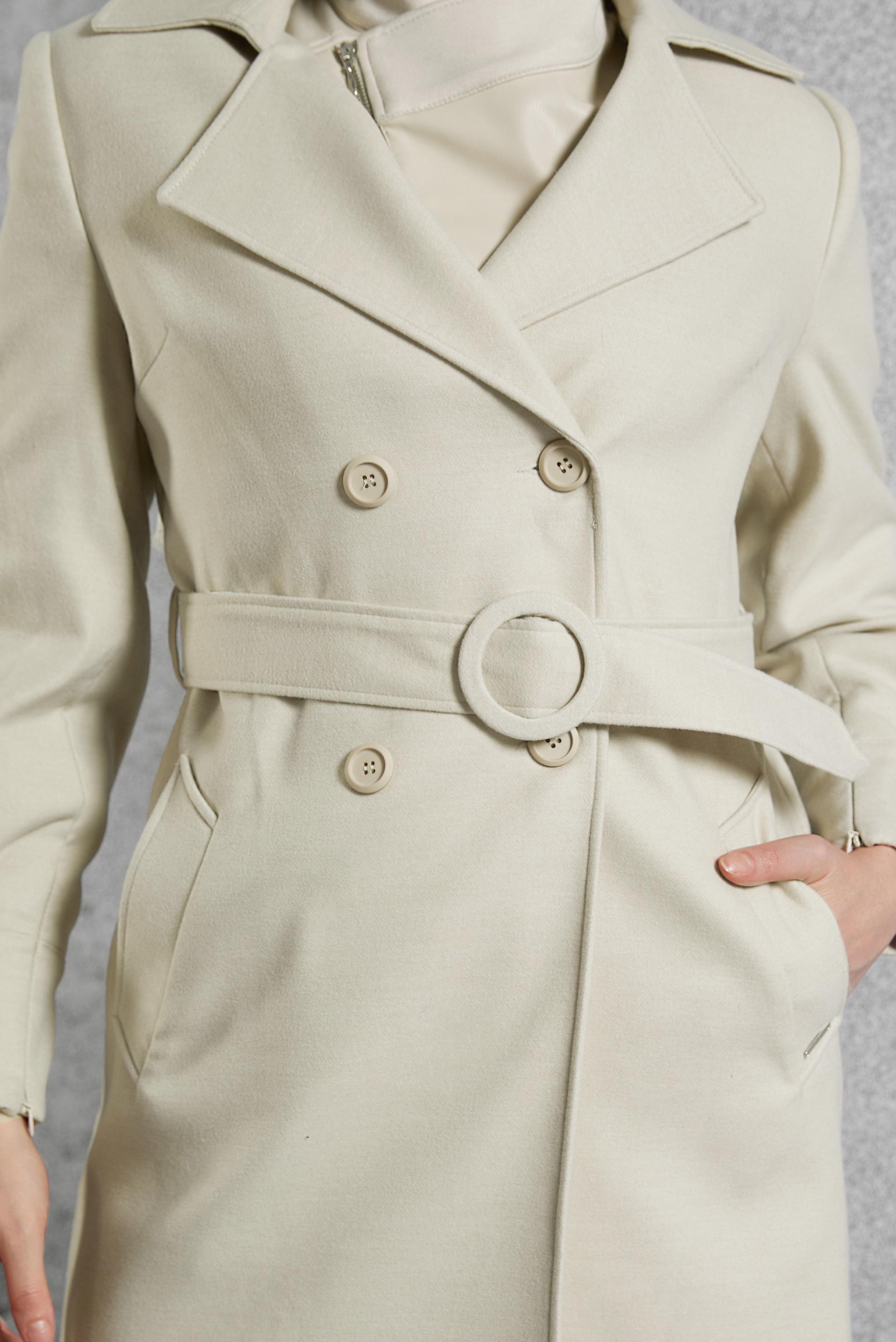 Vêtements hijab BEIGE MANTEAU CEINTURÉ 90564