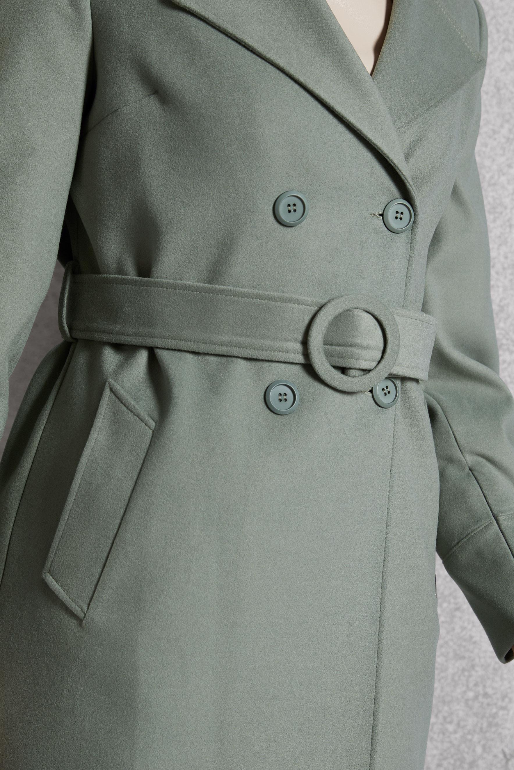 Vêtements hijab VERT MANTEAU CEINTURÉ 90564