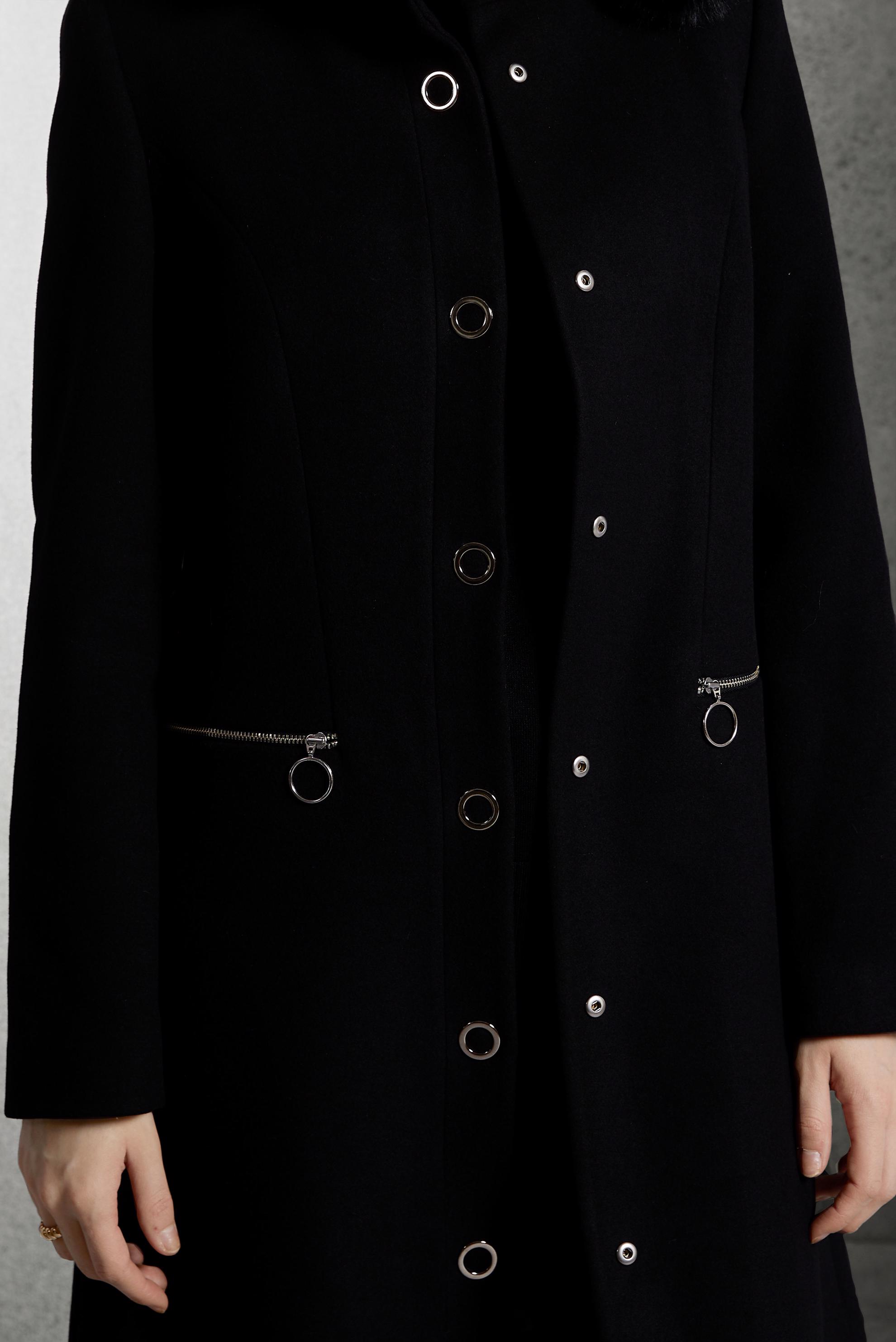 Hijab clothing BLACK HOODED COAT 90570