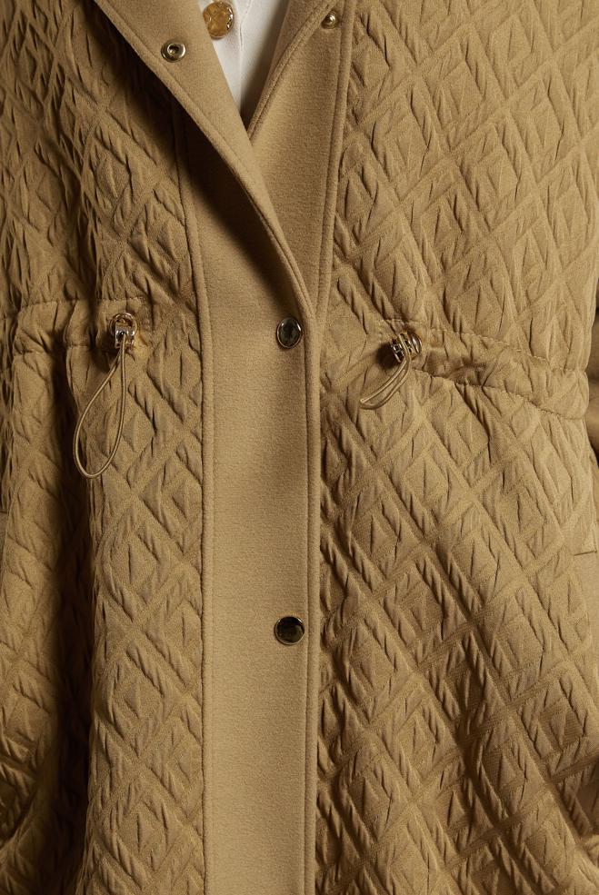 Vêtements hijab BRUN MANTEAU À CAPUCHE 90572 - ALVİNA