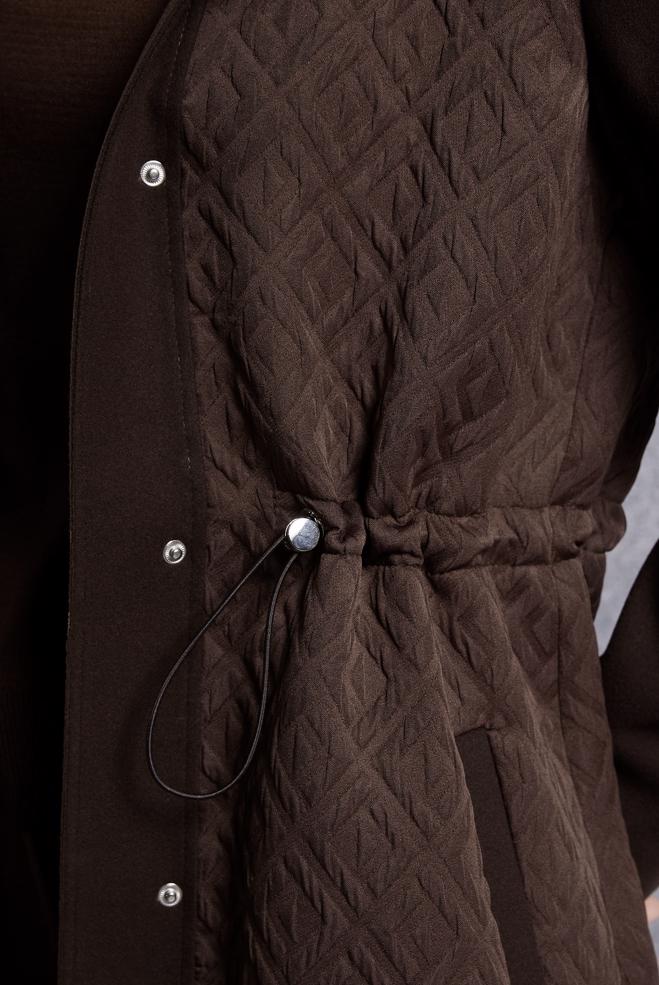 Vêtements hijab BRUN MANTEAU À CAPUCHE 90572 - ALVİNA