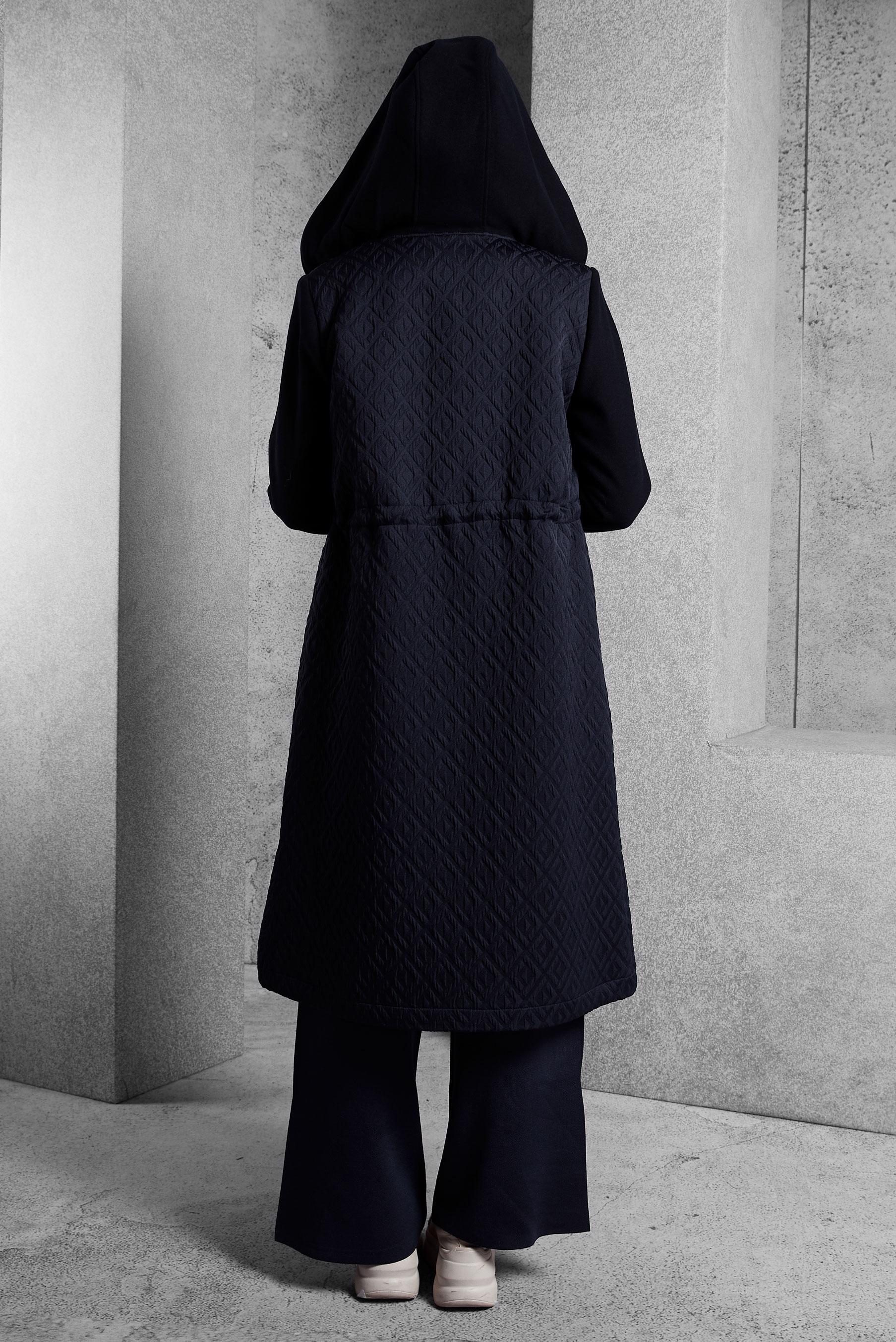 Vêtements hijab BLEU MARINE MANTEAU À CAPUCHE 90572