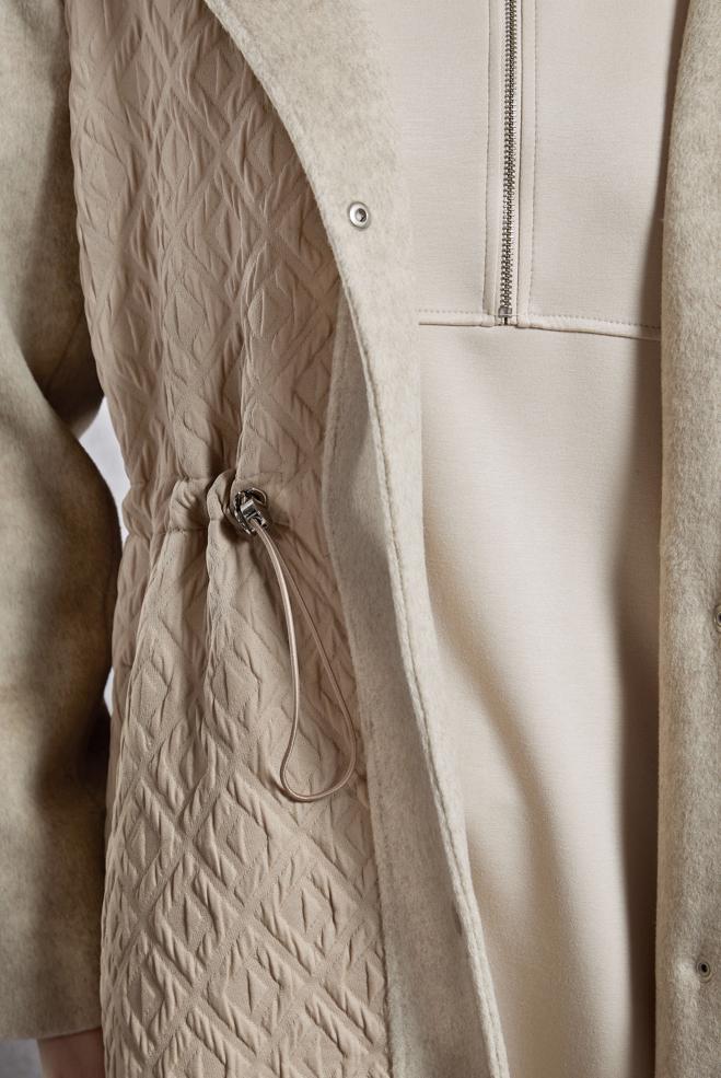 Vêtements hijab BEIGE MANTEAU À CAPUCHE 90572 - ALVİNA