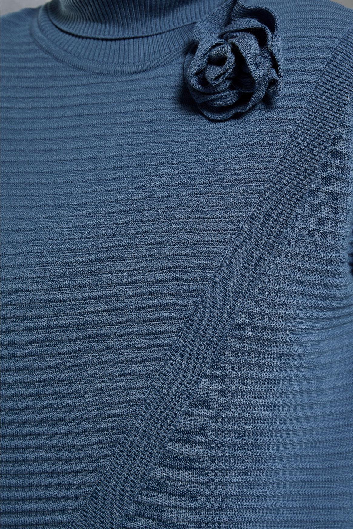 Vêtements hijab BLEU MARINE PULL EN MAILLE COUPE ASYMÉTRIQUE 44912