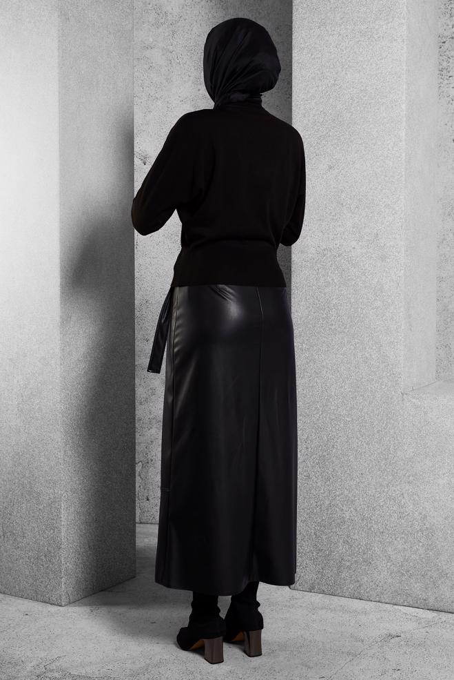 Tesettür giyim SİYAH TRİKO KAZAK 45003 - ALVİNA