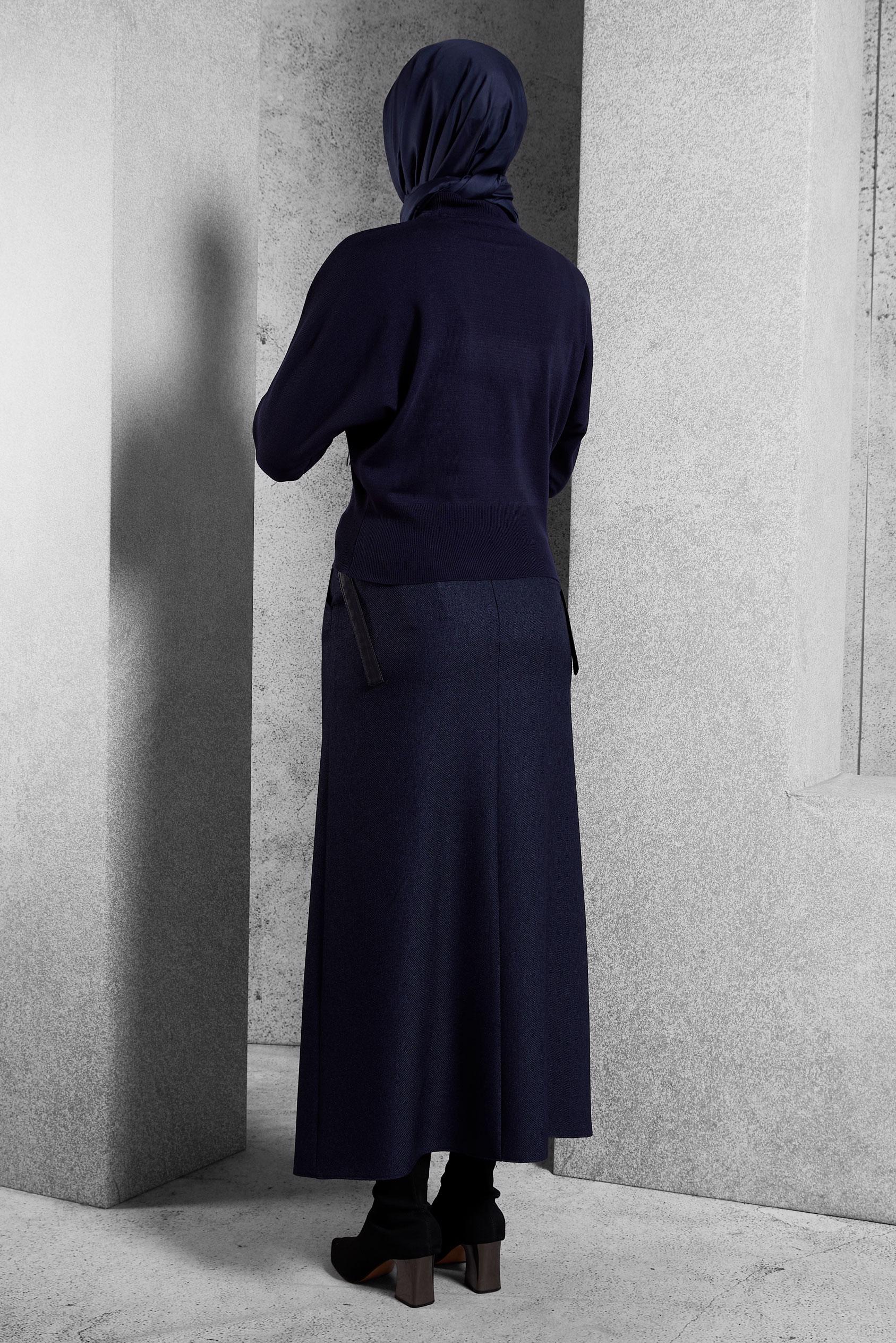 Vêtements hijab BLEU MARINE PULL EN MAILLE 45003