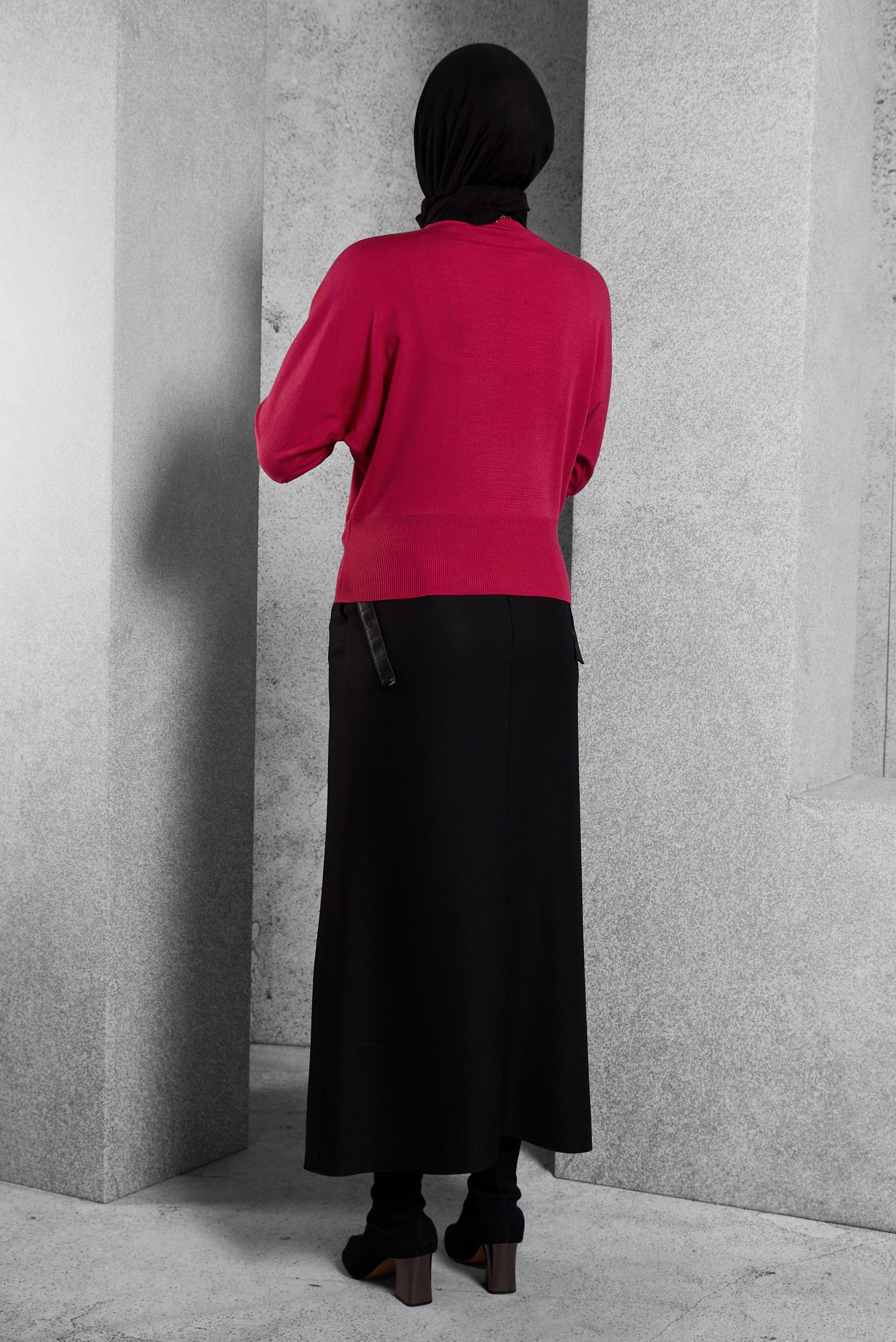 Tesettür giyim FUŞYA TRİKO KAZAK 45003