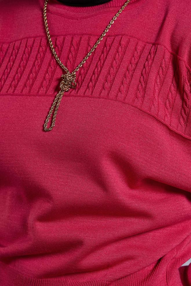 Tesettür giyim FUŞYA TRİKO KAZAK 45003 - ALVİNA