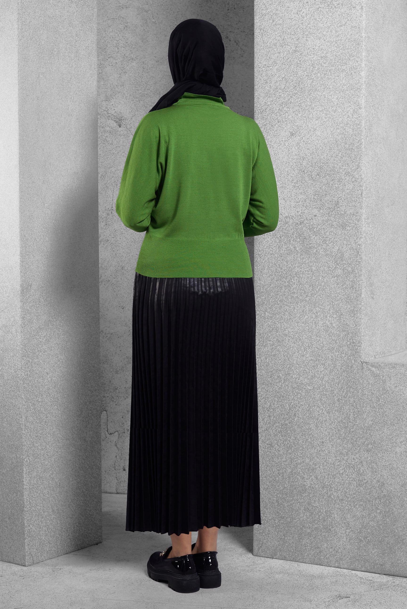 Tesettür giyim YEŞİL TRİKO KAZAK 45003