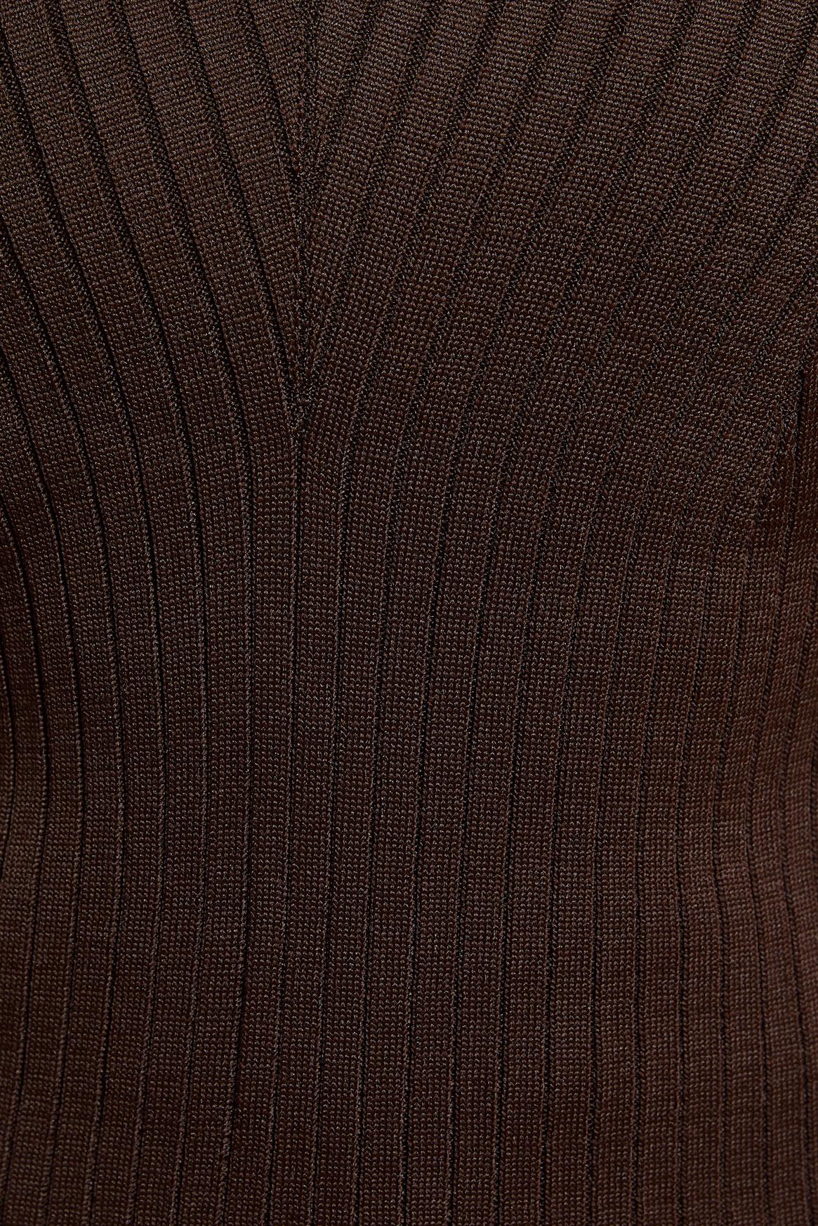 Tesettür giyim KAHVE BİSİKLET YAKA TRİKO KAZAK 45004