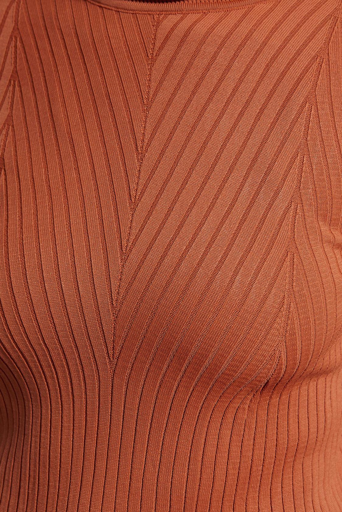 Vêtements hijab ORANGE PULL EN MAILLE À COL RAS DU COU 45004