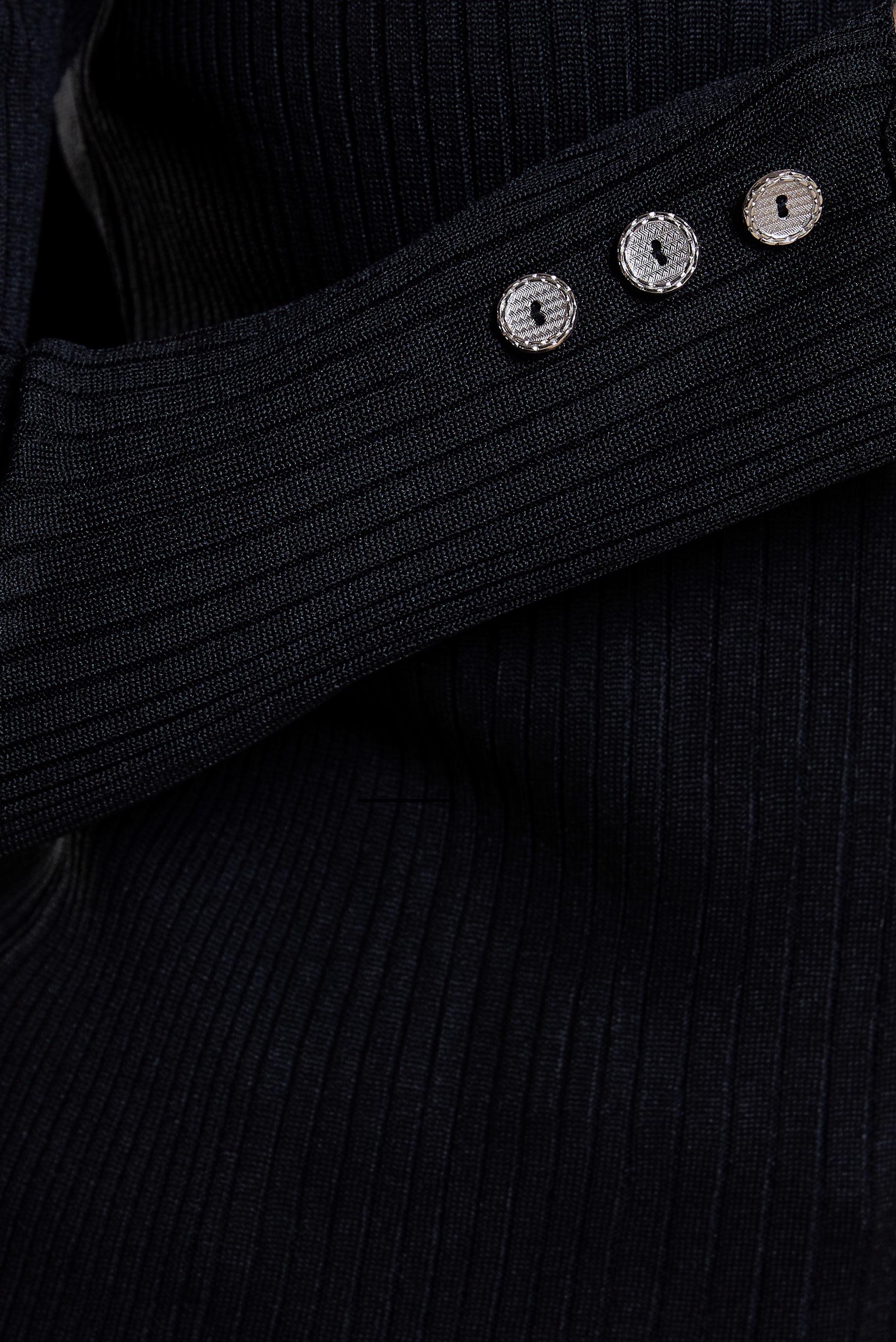 Tesettür giyim SİYAH DÜĞME DETAYLI TRİKO KAZAK 45005