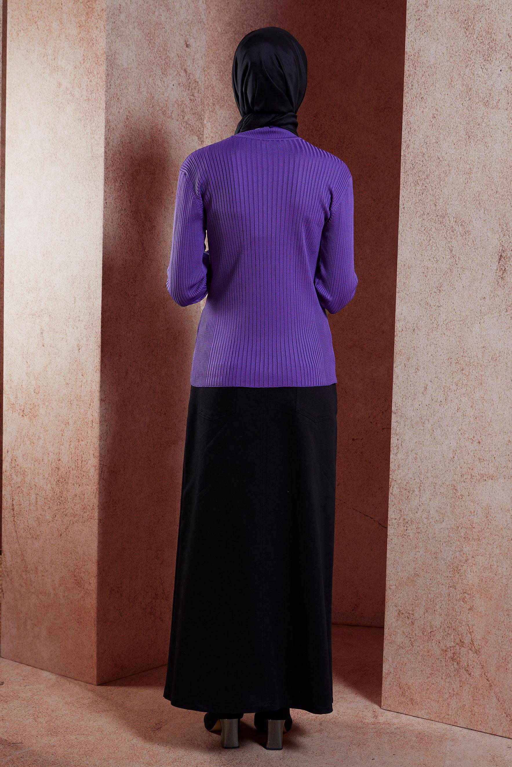 Vêtements hijab POURPRE PULL EN MAILLE 45005