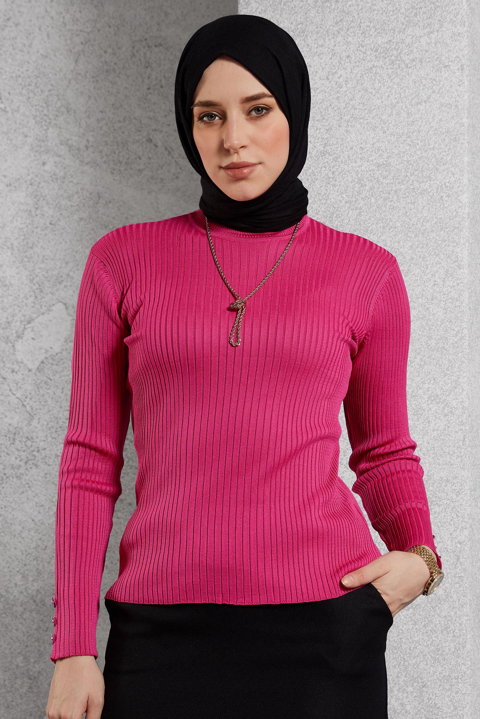 Vêtements hijab FUCHSIA PULL EN MAILLE 45005