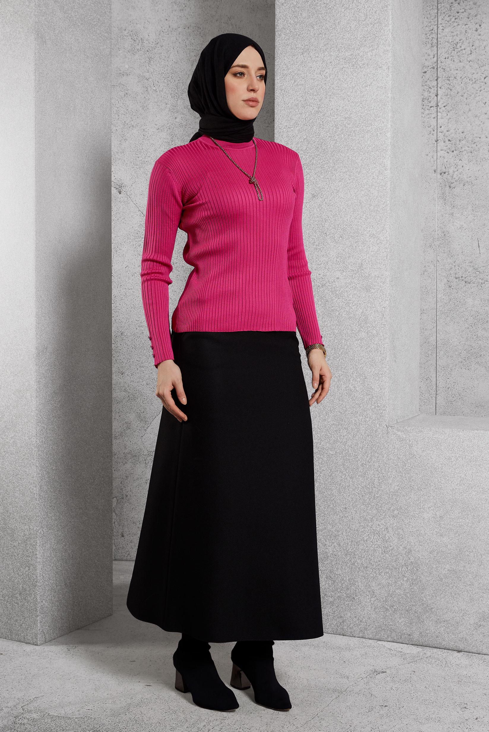 Vêtements hijab FUCHSIA PULL EN MAILLE 45005