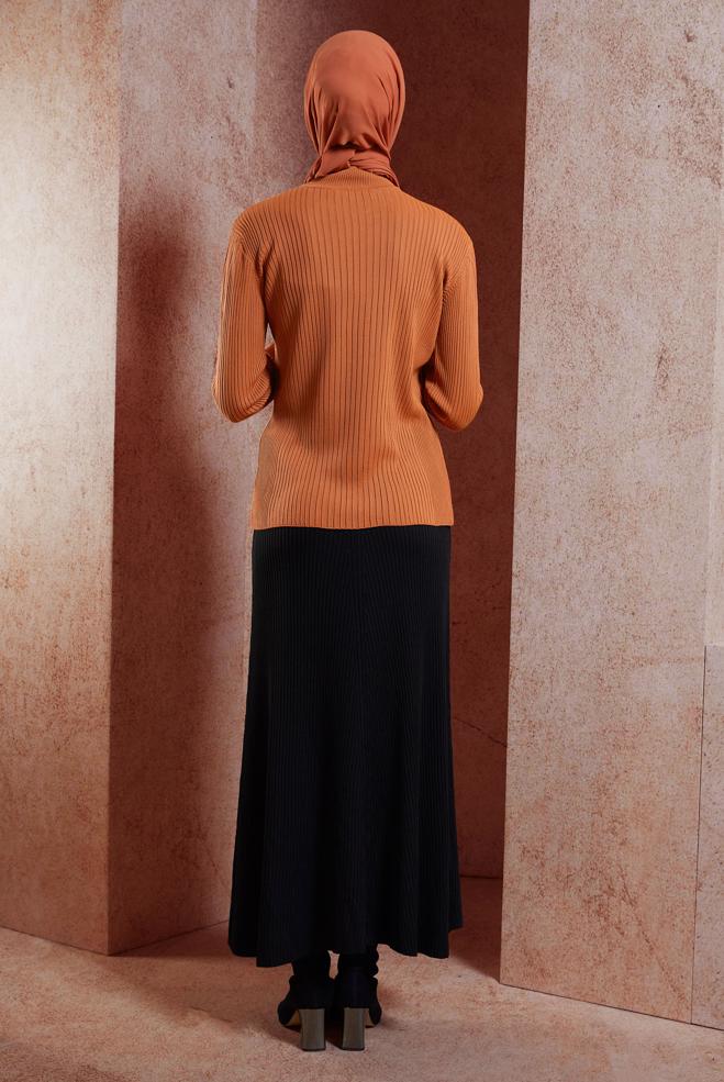 Vêtements hijab ORANGE PULL EN MAILLE 45005 - ALVİNA