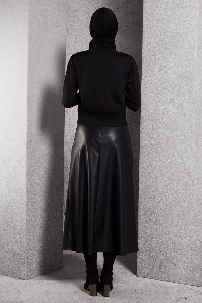 Tesettür giyim SİYAH TRİKO KAZAK 45006 - ALVİNA