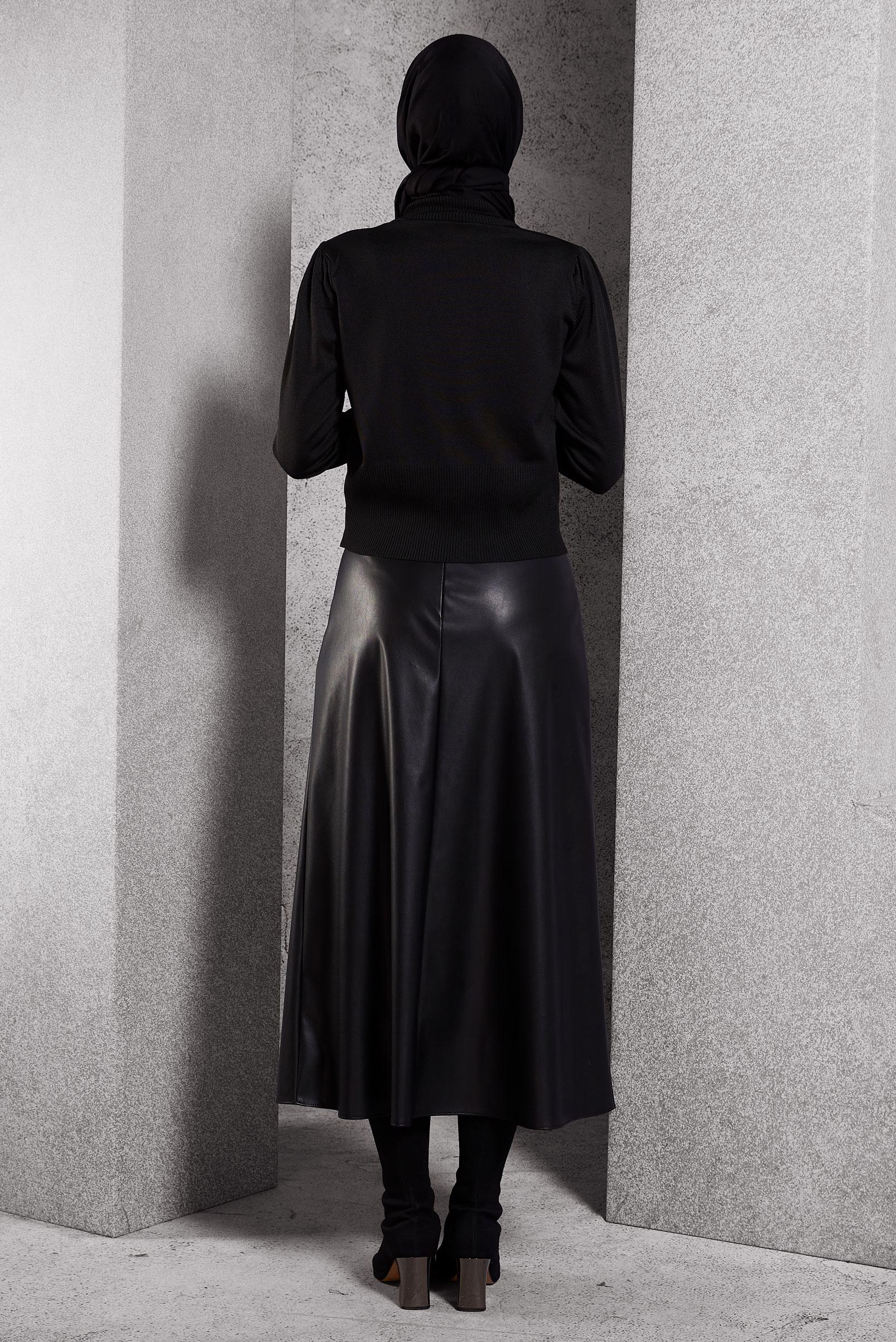 Tesettür giyim SİYAH TRİKO KAZAK 45006