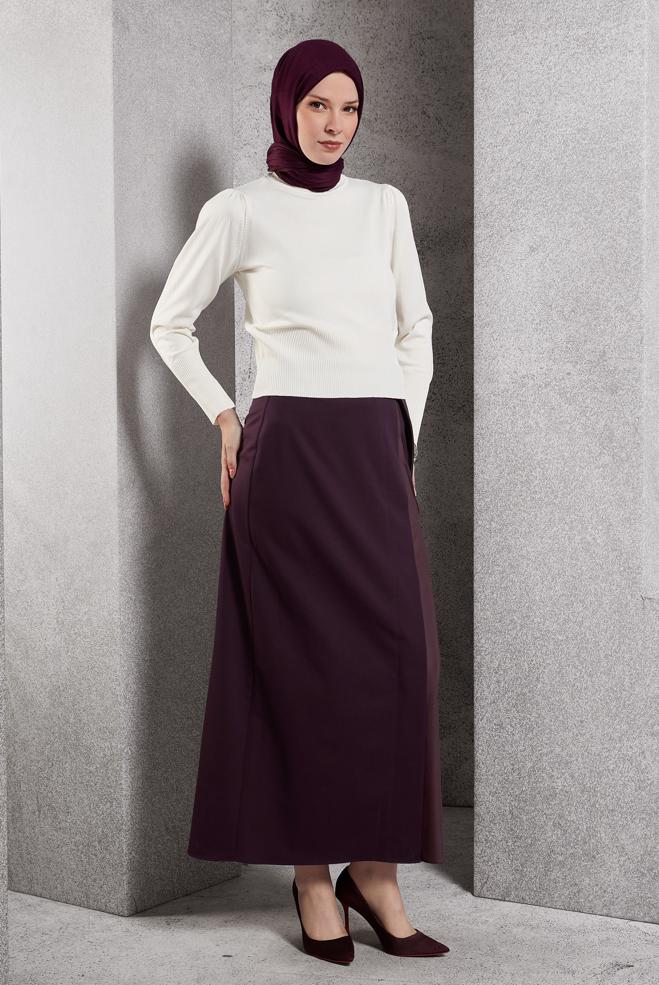 Tesettür giyim BEYAZ TRİKO KAZAK 45006 - ALVİNA