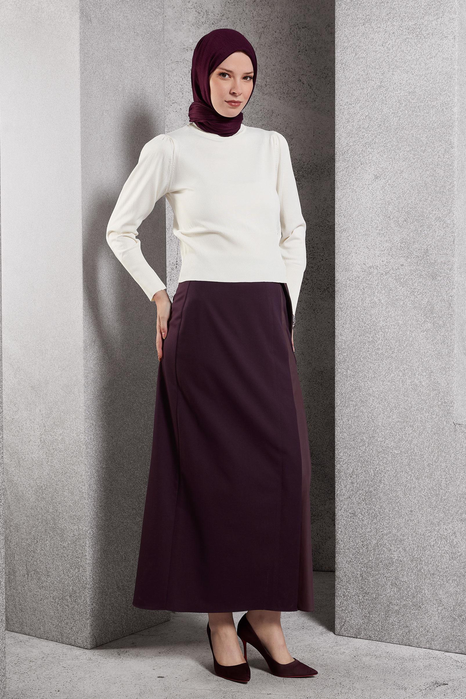 Tesettür giyim BEYAZ TRİKO KAZAK 45006