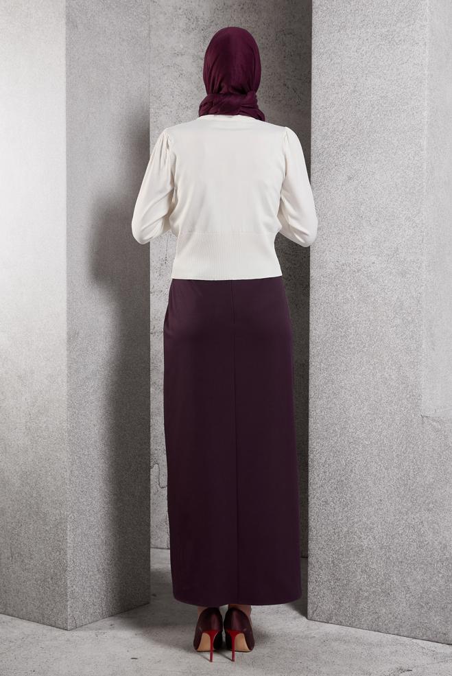 Tesettür giyim BEYAZ TRİKO KAZAK 45006 - ALVİNA