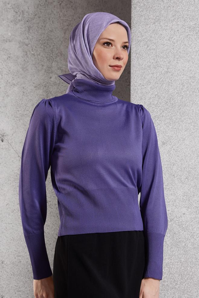 Tesettür giyim MOR TRİKO KAZAK 45006 - ALVİNA