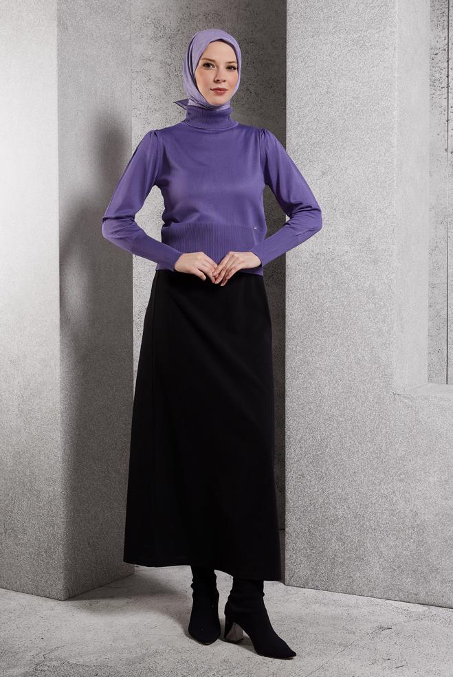 Tesettür giyim MOR TRİKO KAZAK 45006 - ALVİNA