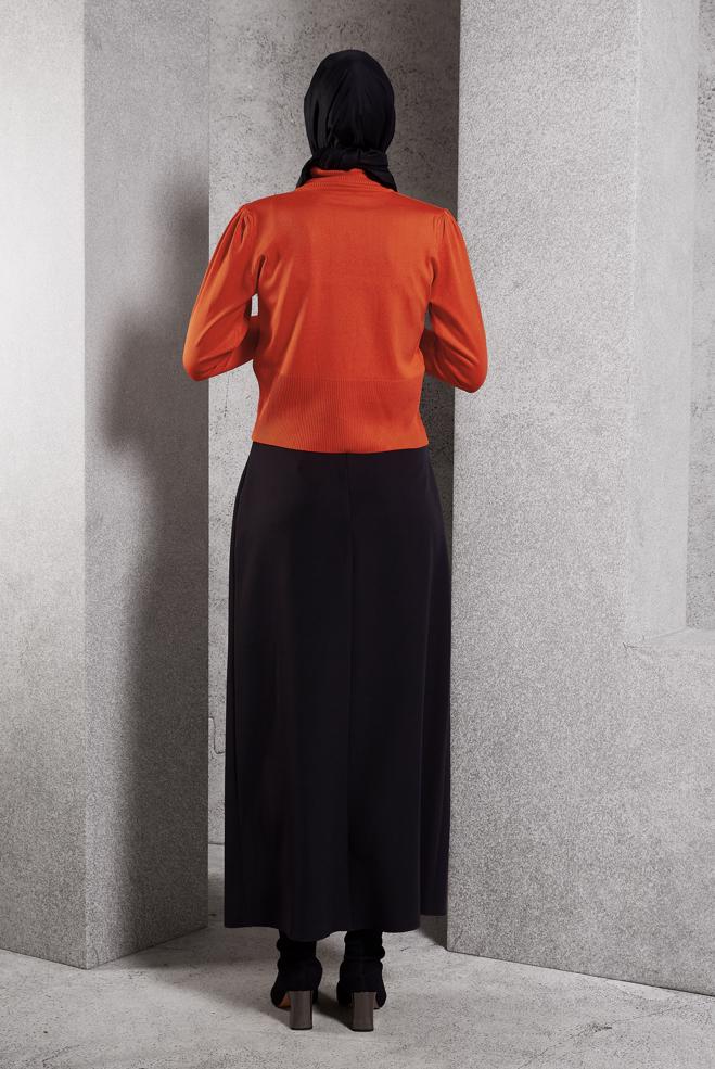 Tesettür giyim TURUNCU TRİKO KAZAK 45006 - ALVİNA