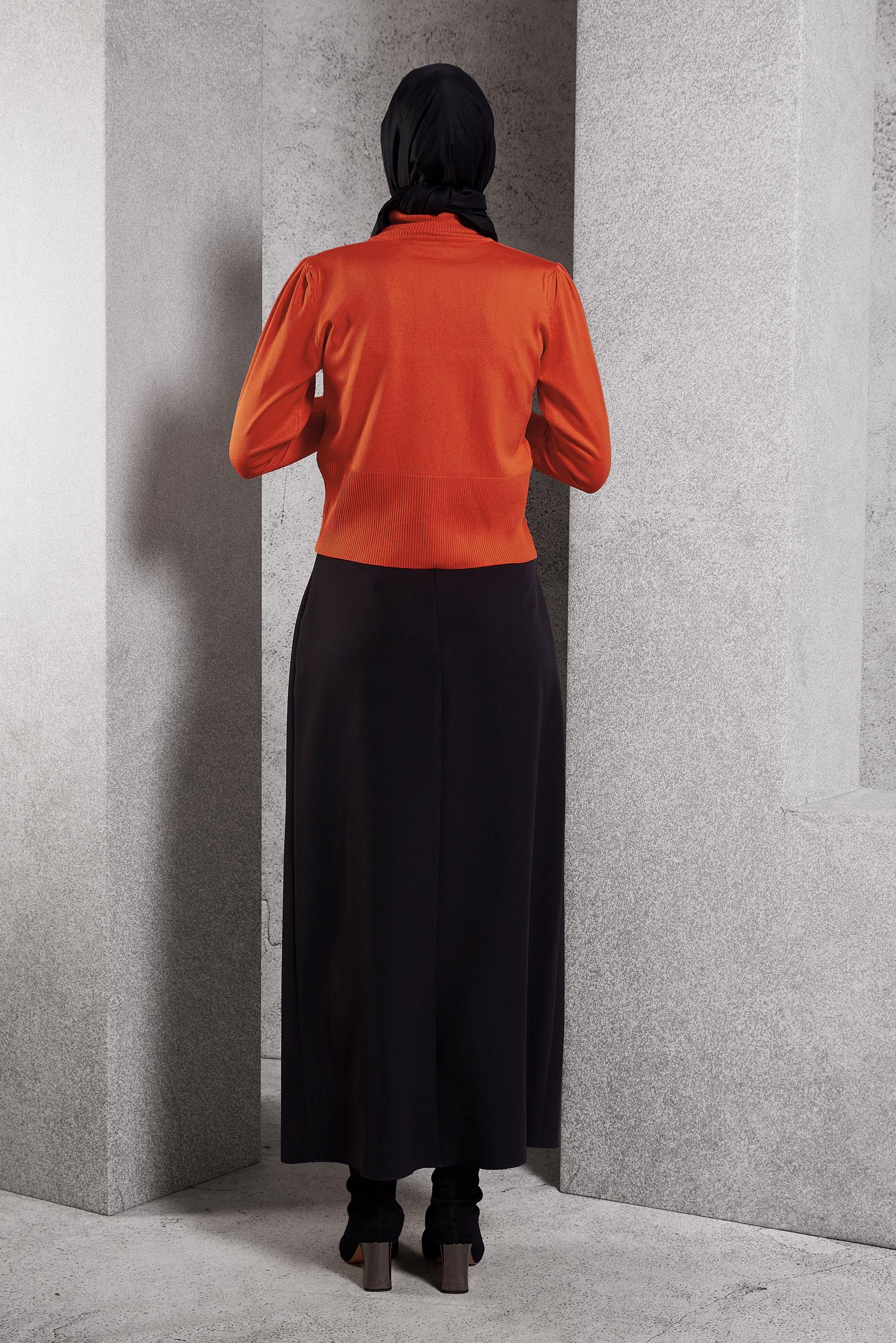 Tesettür giyim TURUNCU TRİKO KAZAK 45006