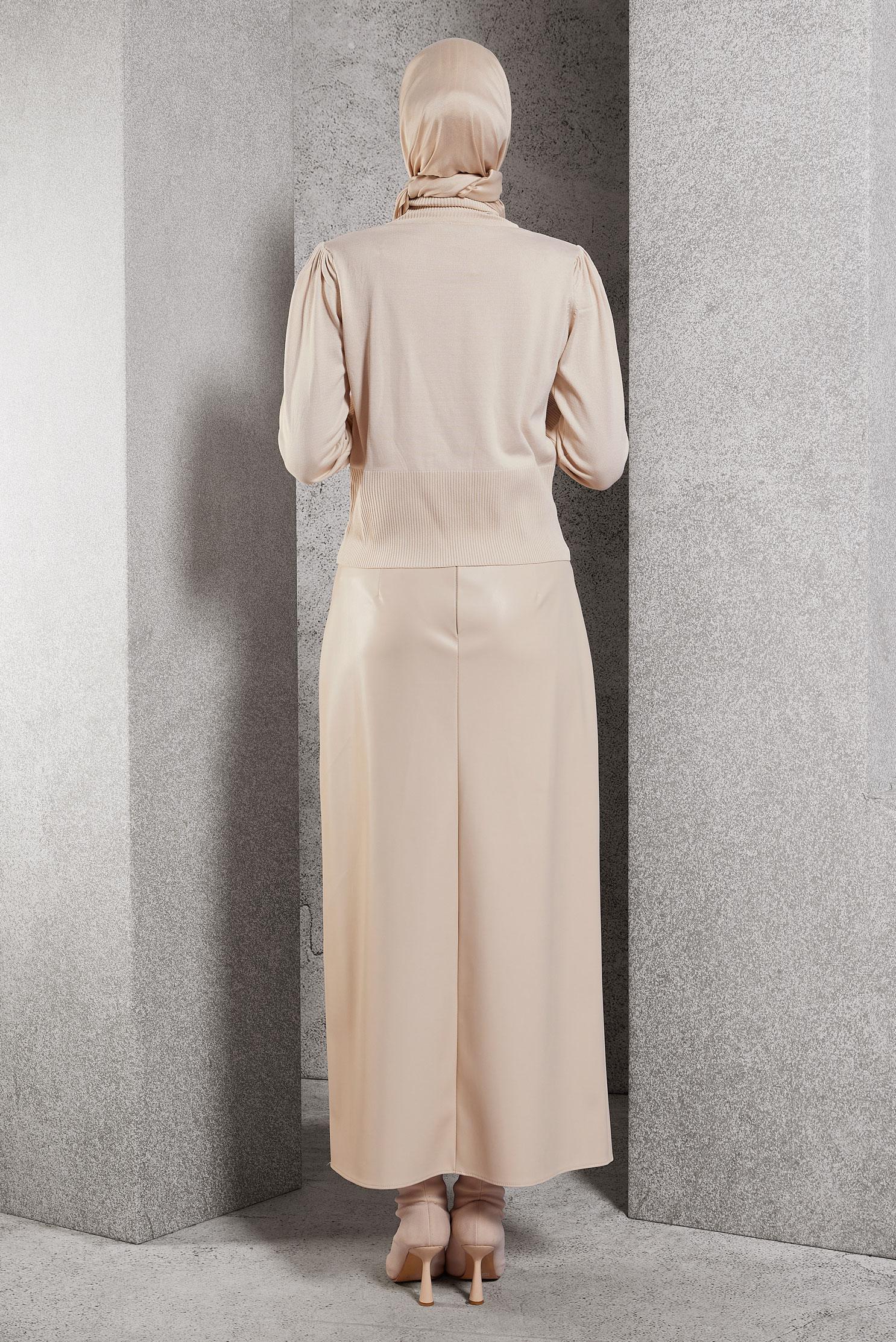 Vêtements hijab BEIGE PULL EN MAILLE 45006