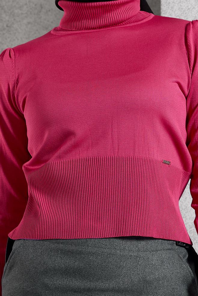 Tesettür giyim FUŞYA TRİKO KAZAK 45006 - ALVİNA