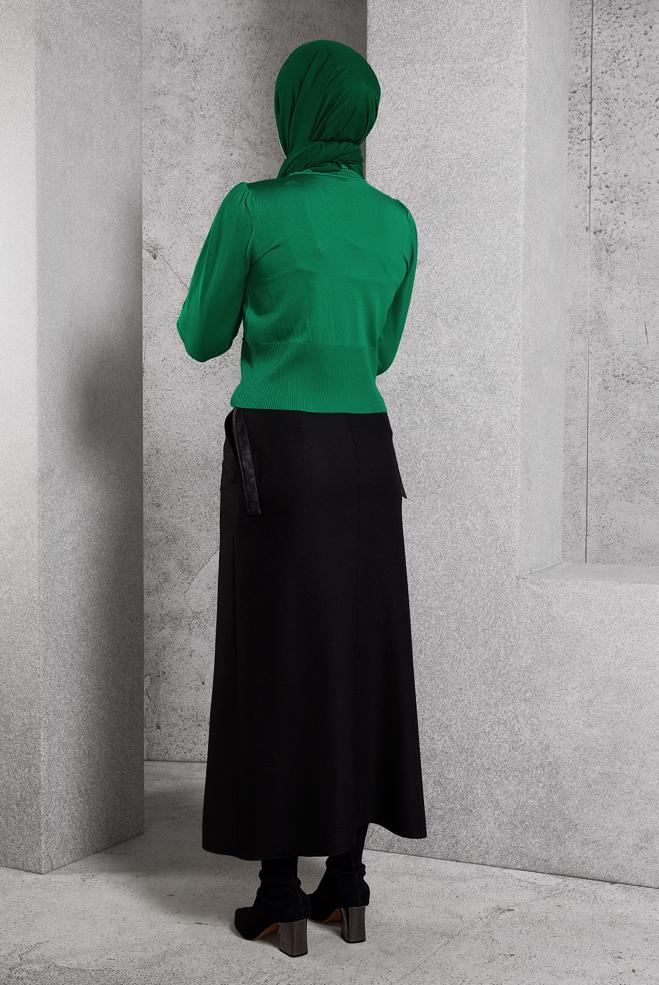 Tesettür giyim YEŞİL TRİKO KAZAK 45006 - ALVİNA