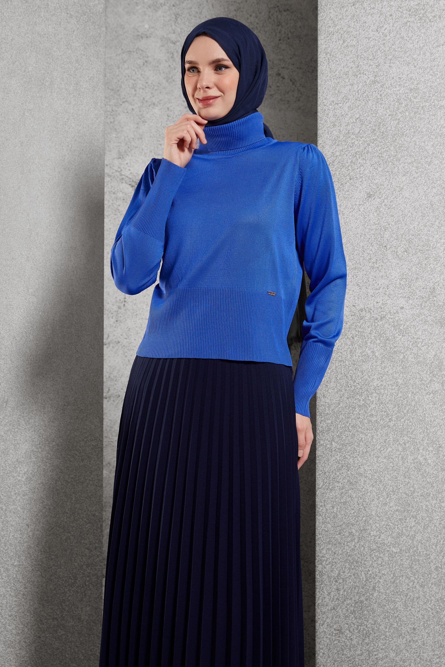 Tesettür giyim LACİVERT TRİKO KAZAK 45006