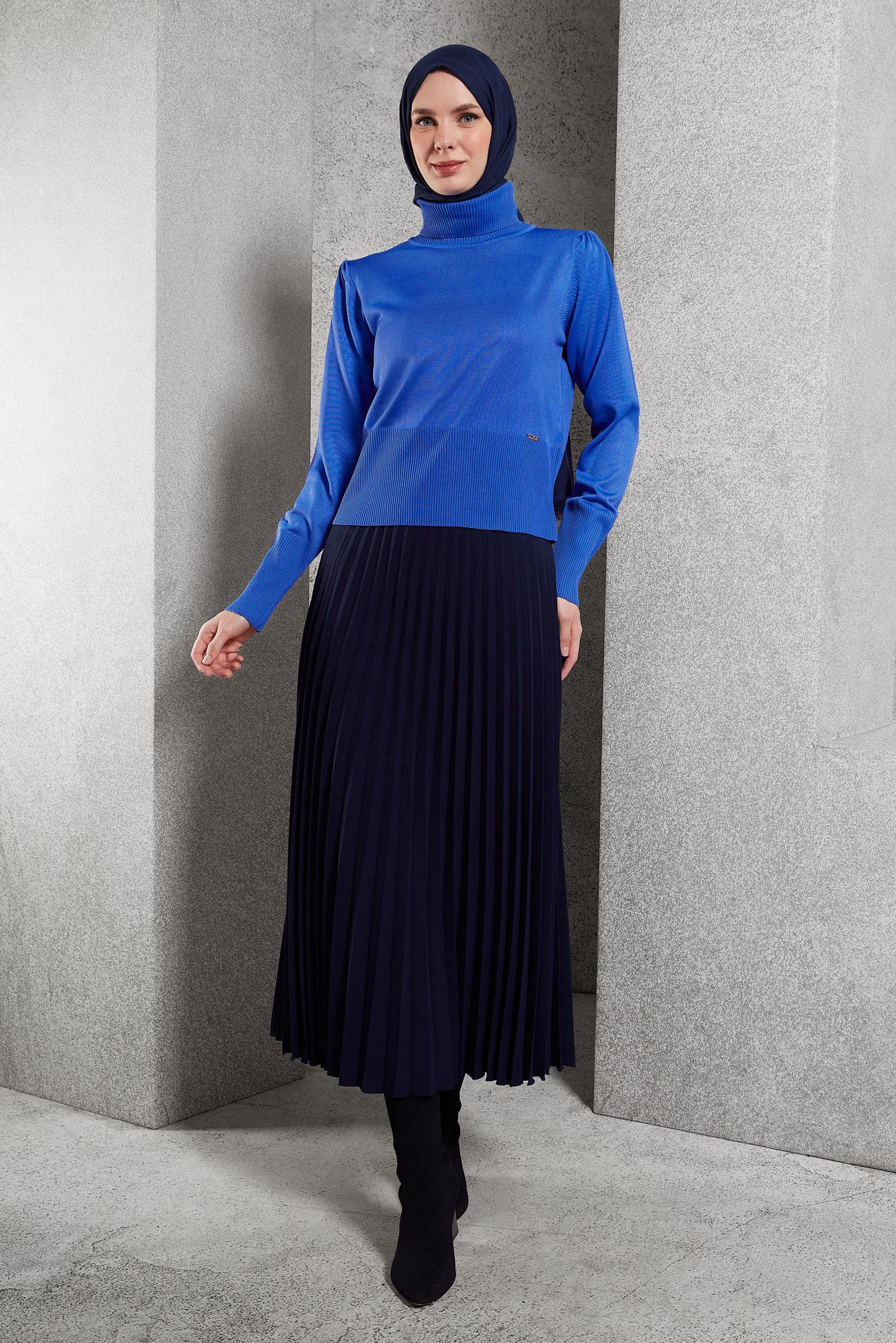 Tesettür giyim LACİVERT TRİKO KAZAK 45006