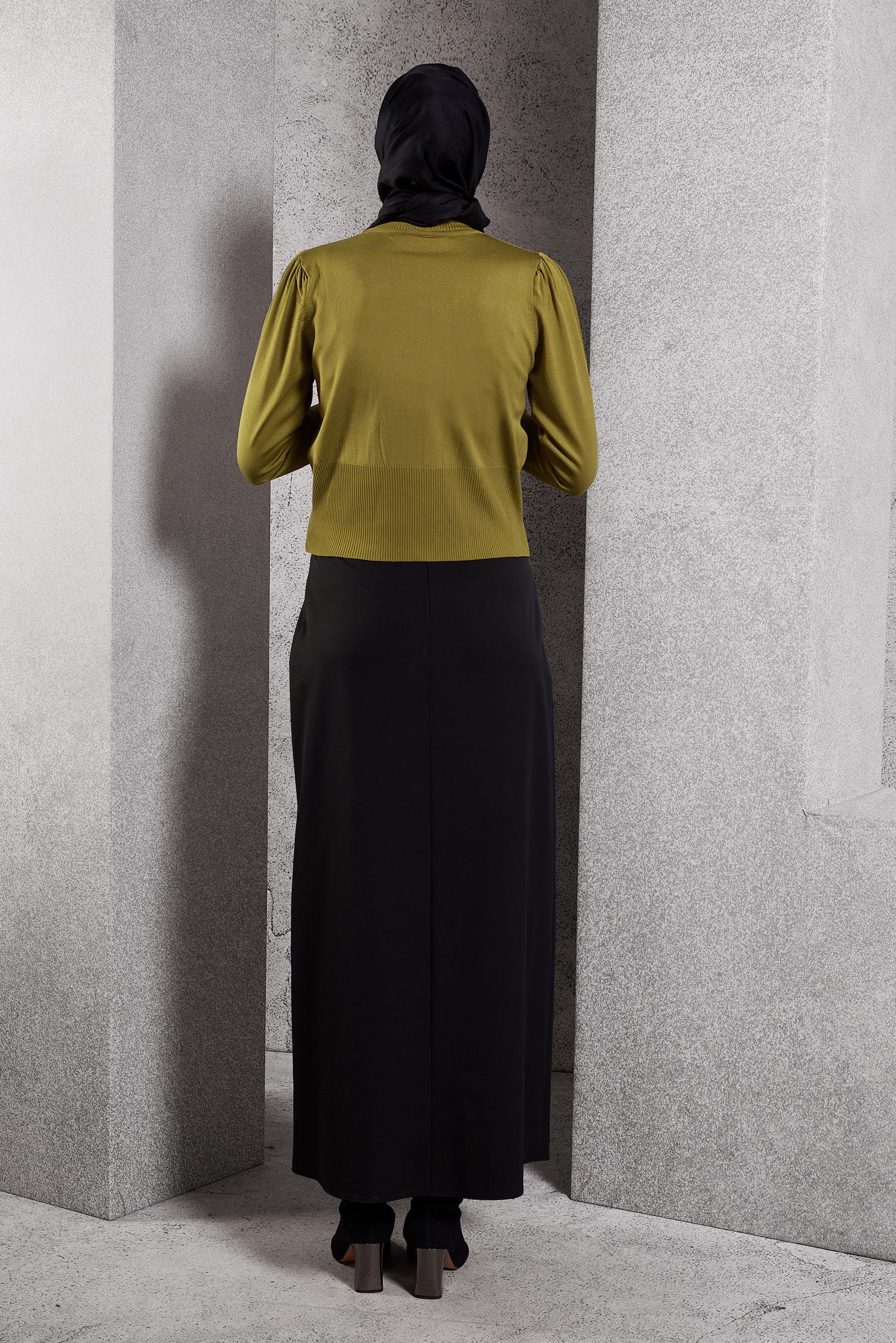 Tesettür giyim YEŞİL TRİKO KAZAK 45006