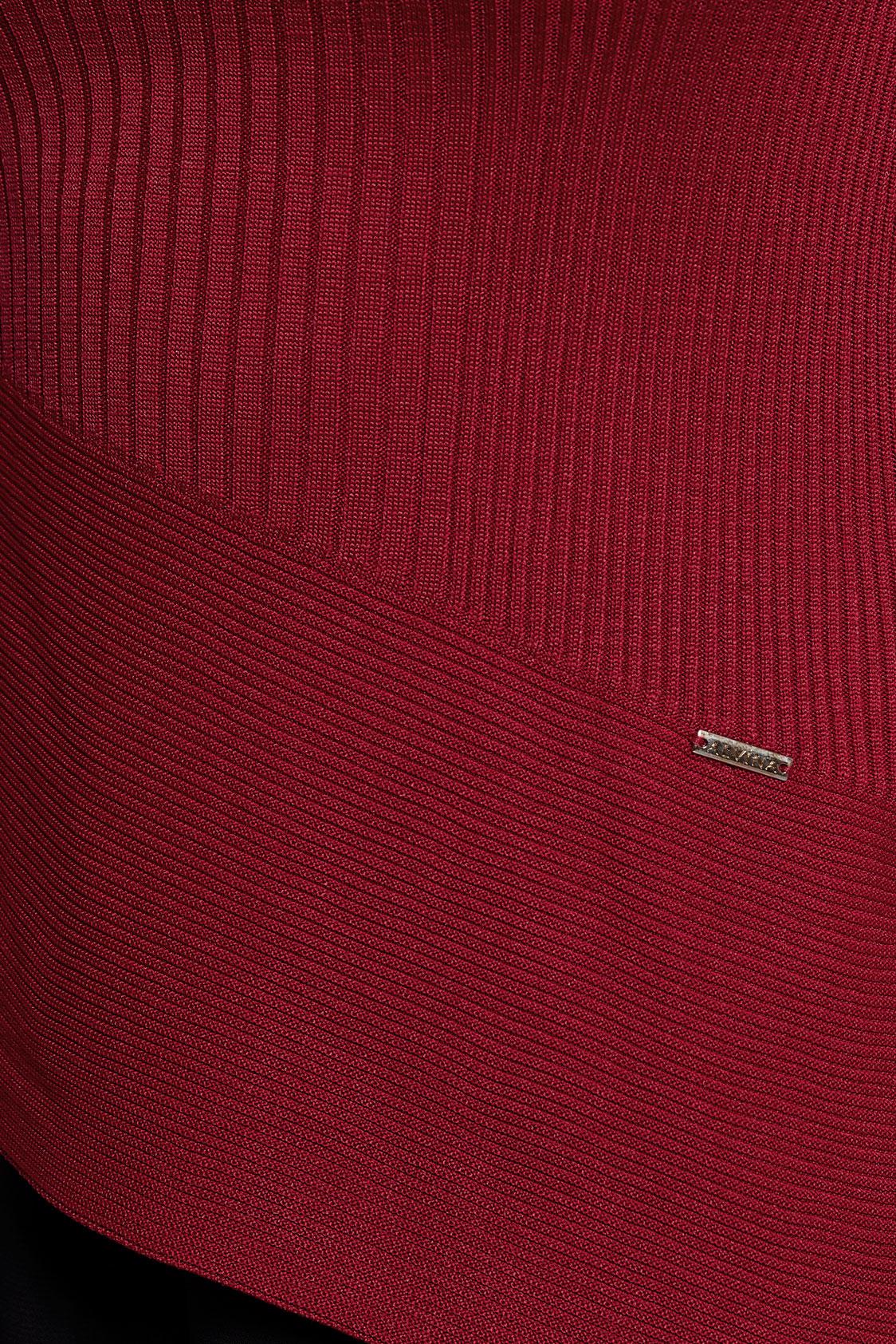 Tesettür giyim KIRMIZI ASİMETRİK KESİM TRİKO KAZAK 45008