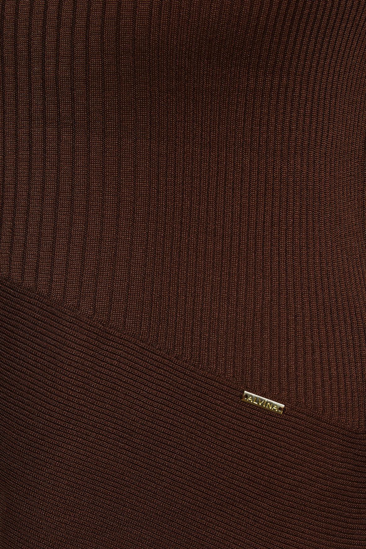 Tesettür giyim KAHVE ASİMETRİK KESİM TRİKO KAZAK 45008