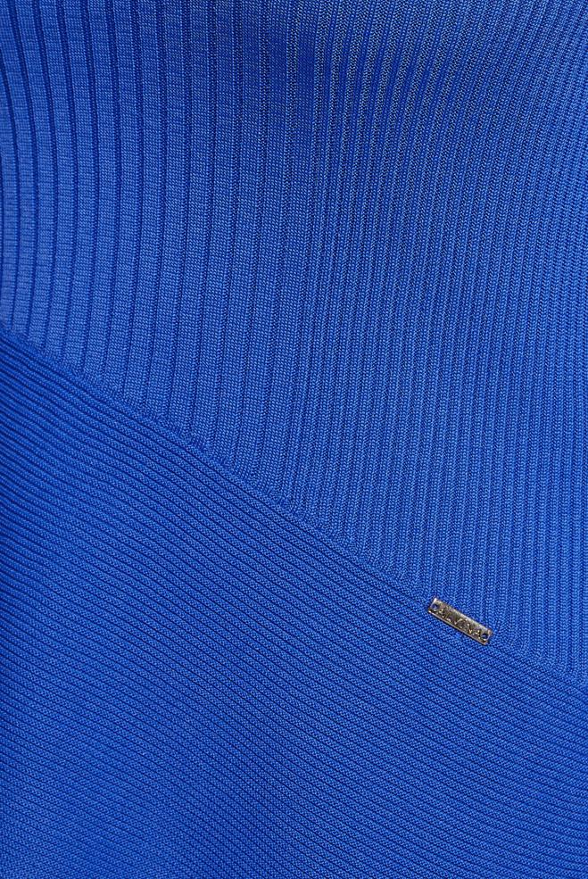 Vêtements hijab BLEU MARINE PULL EN MAILLE COUPE ASYMETRIQUE 45008 - ALVİNA