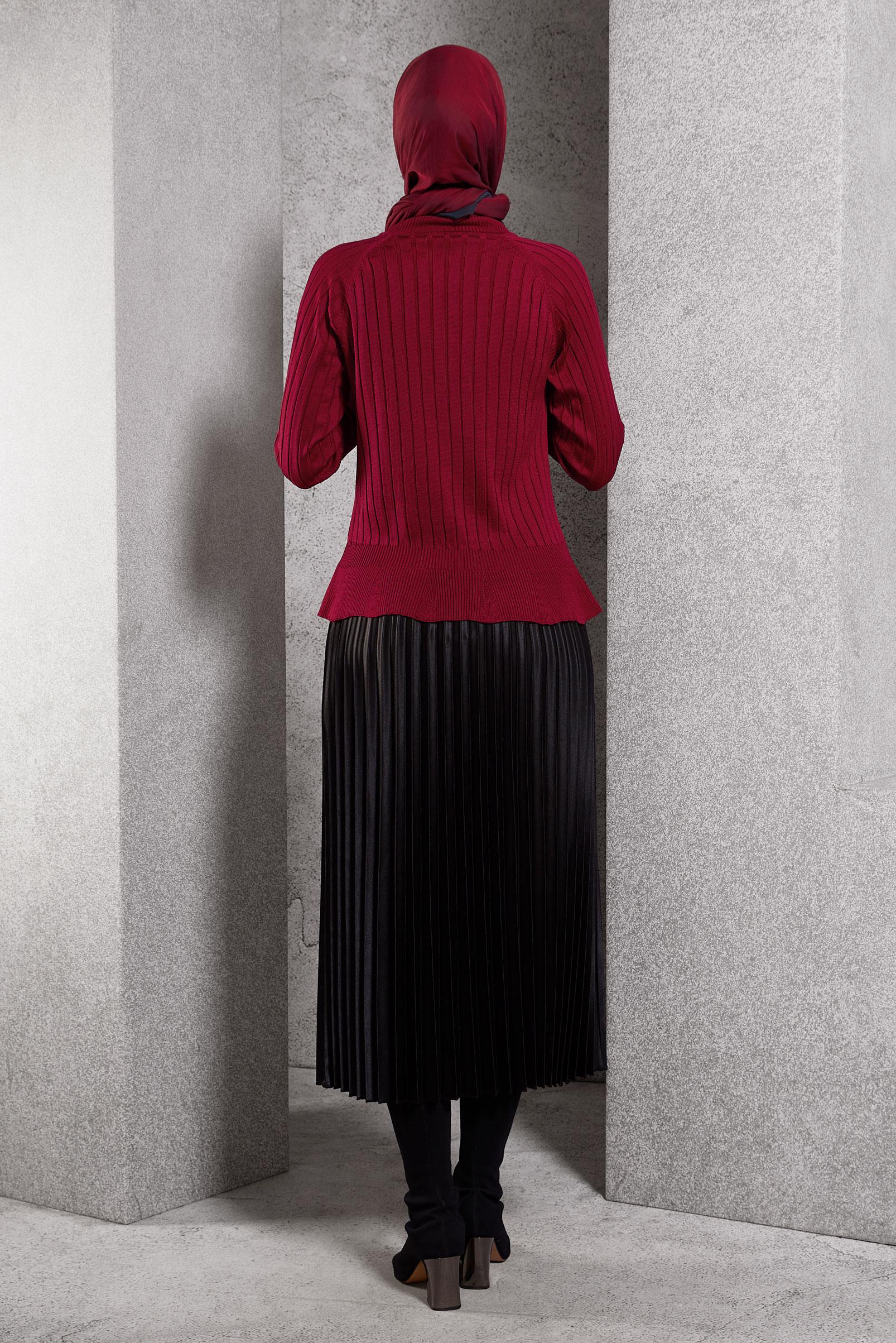 Vêtements hijab ROUGE PULL EN MAILLE DROIT 45009