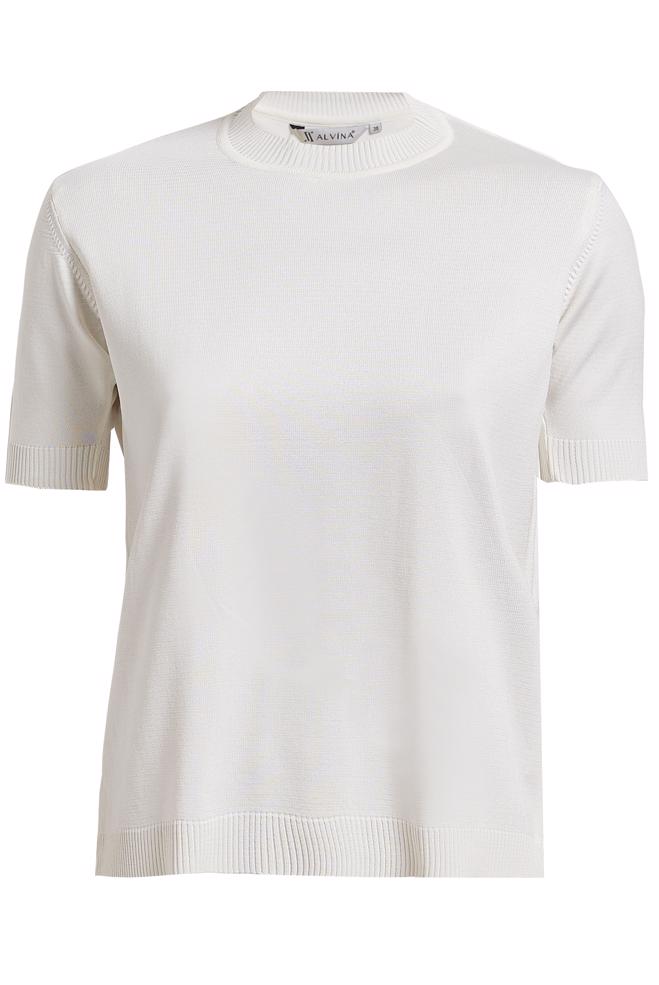 Hijab clothing WHITE KNITWEAR SHORT-SLEEVE SWEATER 45019 - ALVİNA