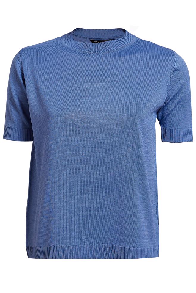 Vêtements hijab BLEU MARINE PULL EN MAILLE À MANCHES COURTES 45019 - ALVİNA