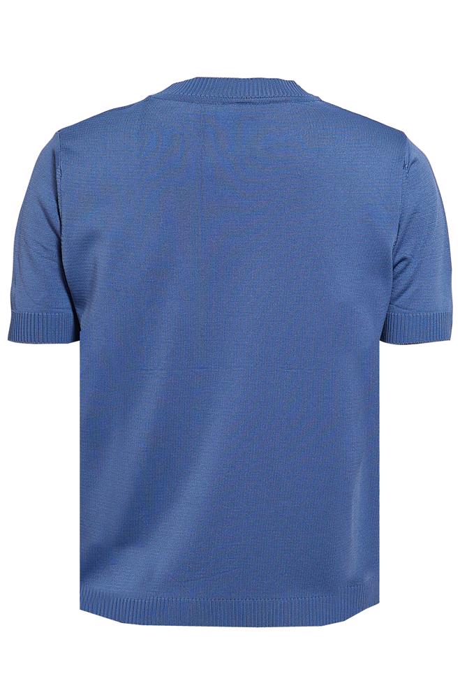 Vêtements hijab BLEU MARINE PULL EN MAILLE À MANCHES COURTES 45019 - ALVİNA