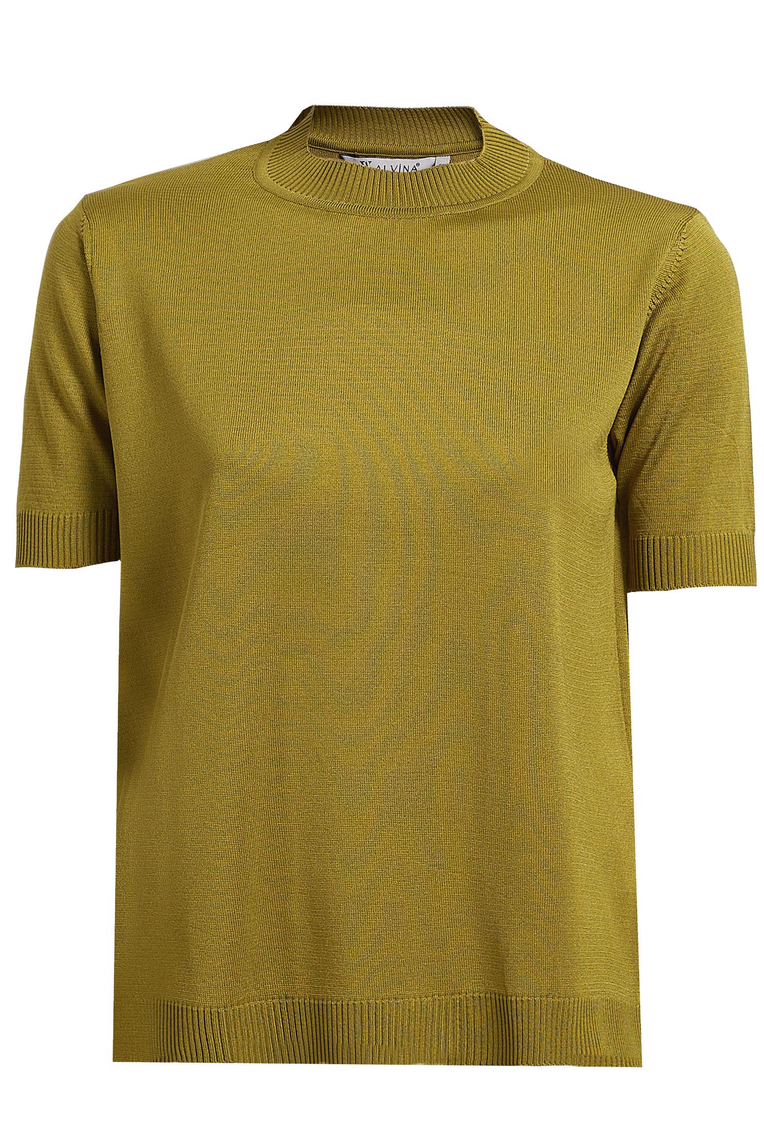 Vêtements hijab VERT PULL EN MAILLE À MANCHES COURTES 45019