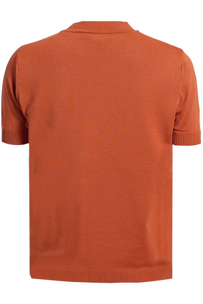 Vêtements hijab ORANGE PULL EN MAILLE À MANCHES COURTES 45019 - ALVİNA