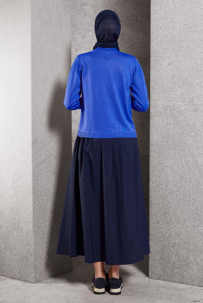 Tesettür giyim LACİVERT DÜZ TRİKO KAZAK 45020 - ALVİNA